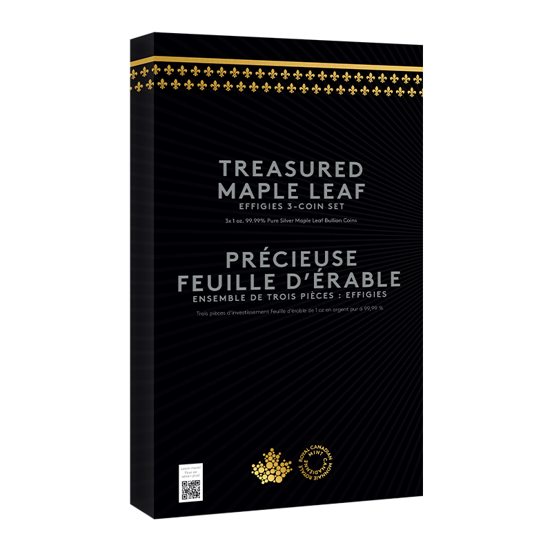 Image pour Ensemble Précieuse Feuille d’érable de 3 oz – 3 effigies – Pièces d’argent (2024) à partir de Métaux précieux TD